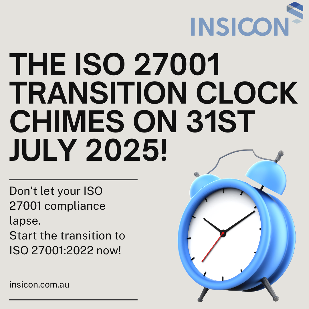 ISO 27001 Transition Clock chimes os 31st July 2025!